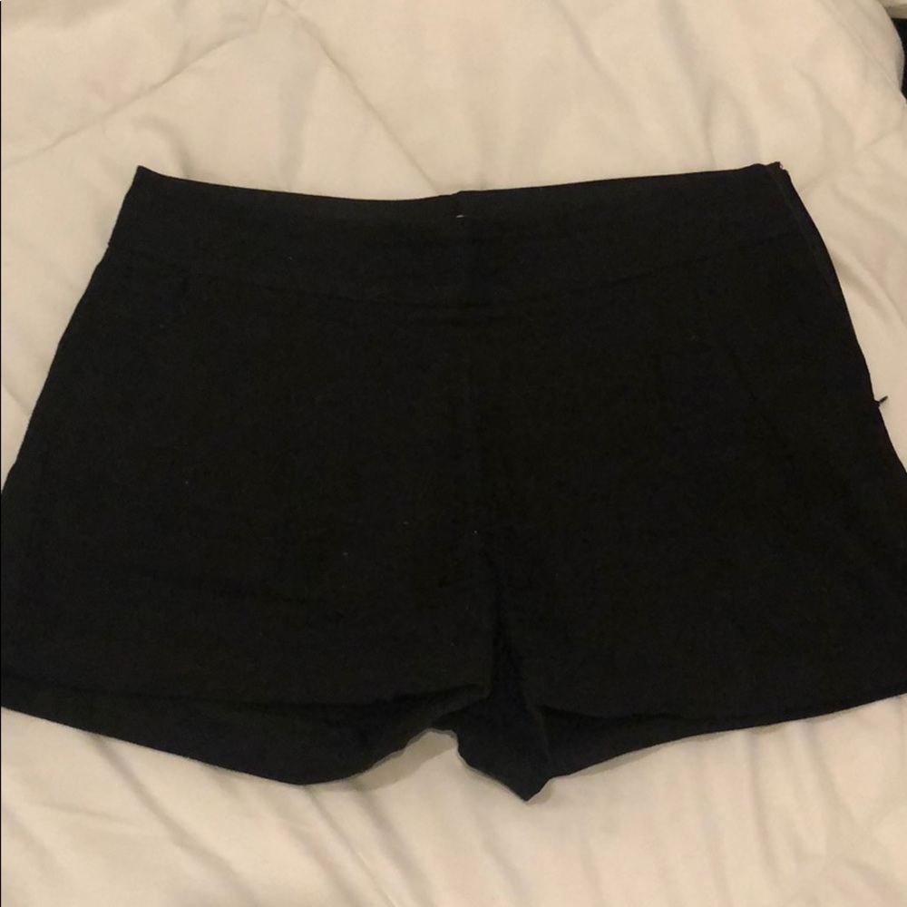 Black linen jcrew shorts with zipper